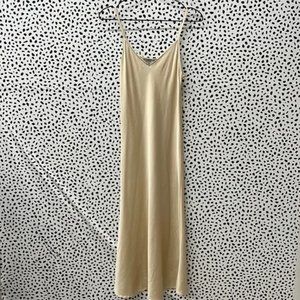 All Saints Cream Satin Dress - size S